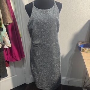 Express Silver Sparkle Mini Dress